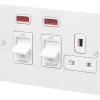 MK Edge 45A 2-Gang DP Cooker Switch & 13A DP Switched Socket White With Neon With Colour-Matched Inserts 1 MK Edge 45A 2-Gang DP Cooker Switch & 13A DP Switched Socket White With Neon With Colour-Matched Inserts -British General Shop 642FF P