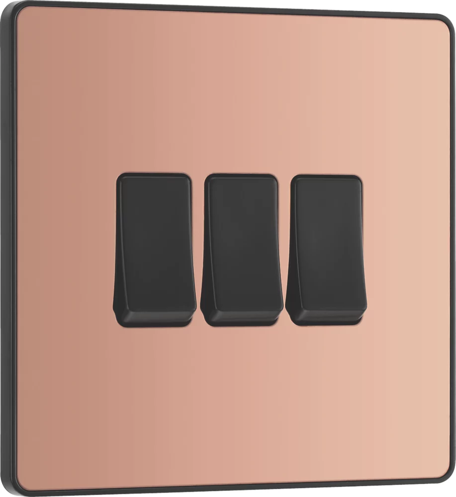 British General Evolve 20 A 16AX 3-Gang 2-Way Light Switch Copper With Black Inserts 4 British General Evolve 20 A 16AX 3-Gang 2-Way Light Switch Copper With Black Inserts - Image 2