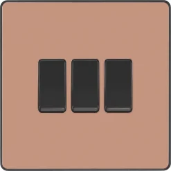 British General Evolve 20 A 16AX 3-Gang 2-Way Light Switch Copper With Black Inserts 11 British General Evolve 20 A 16AX 3-Gang 2-Way Light Switch Copper With Black Inserts -British General Shop 642PY A2