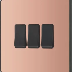 British General Evolve 20 A 16AX 3-Gang 2-Way Light Switch Copper With Black Inserts 12 British General Evolve 20 A 16AX 3-Gang 2-Way Light Switch Copper With Black Inserts -British General Shop 642PY A3