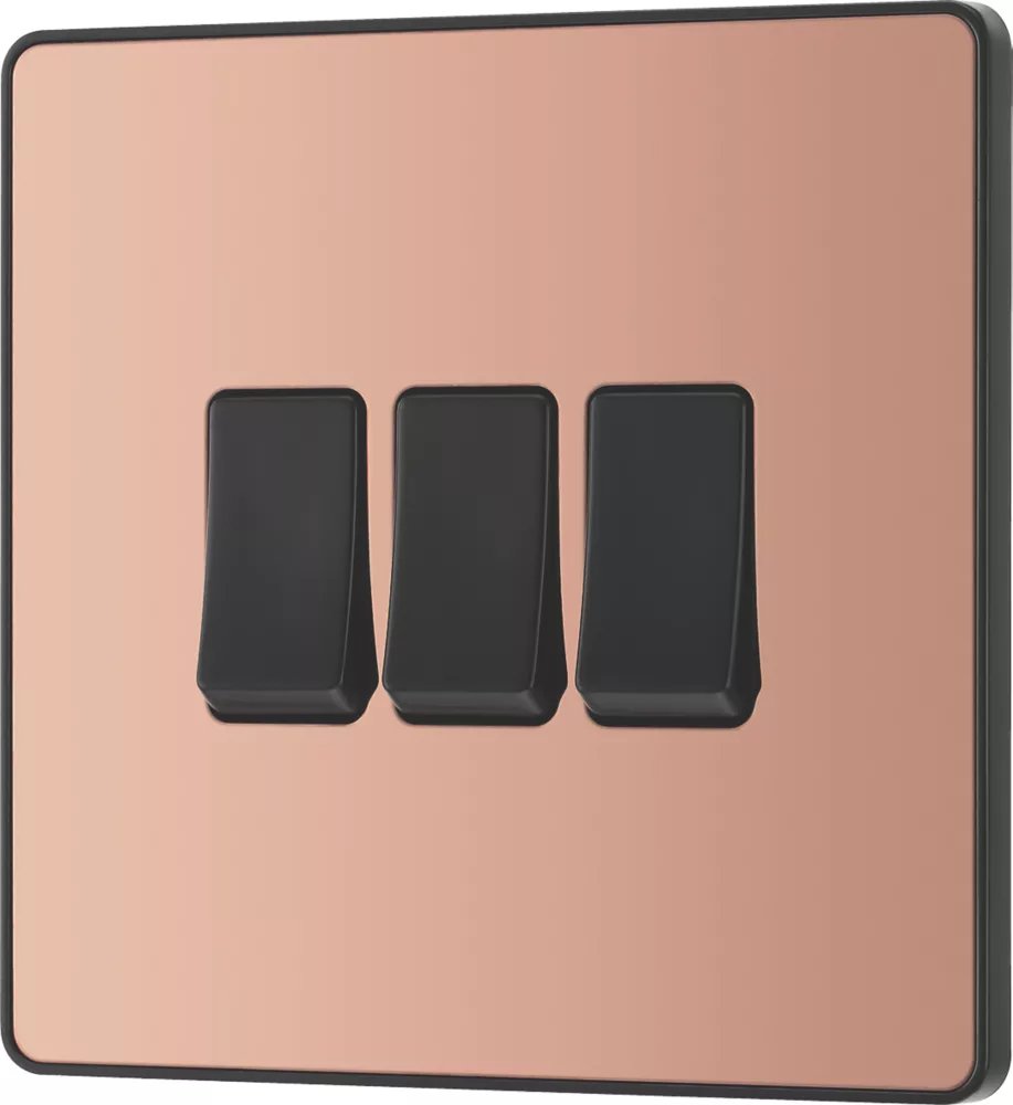 British General Evolve 20 A 16AX 3-Gang 2-Way Light Switch Copper With Black Inserts 6 British General Evolve 20 A 16AX 3-Gang 2-Way Light Switch Copper With Black Inserts - Image 4