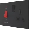 British General Evolve 45A 2-Gang 2-Pole Cooker Switch & 13A DP Switched Socket Matt Black With LED With Black Inserts 2 British General Evolve 45A 2-Gang 2-Pole Cooker Switch & 13A DP Switched Socket Matt Black With LED With Black Inserts -British General Shop 644PX P