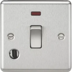 Knightsbridge CL834FBC 20A 1-Gang DP Control Switch & Flex Outlet Brushed Chrome With LED