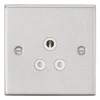 Knightsbridge CS5ABCW 5A 1-Gang Unswitched Socket Brushed Chrome With White Inserts -British General Shop 645TY P