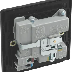 British General Evolve 13A 1-Gang SP Switched Socket + 2.1A 2-Outlet Type A USB Charger Grey With Black Inserts 13 British General Evolve 13A 1-Gang SP Switched Socket + 2.1A 2-Outlet Type A USB Charger Grey With Black Inserts -British General Shop 648RF A4