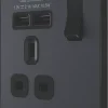 British General Evolve 13A 1-Gang SP Switched Socket + 2.1A 2-Outlet Type A USB Charger Grey With Black Inserts 2 British General Evolve 13A 1-Gang SP Switched Socket + 2.1A 2-Outlet Type A USB Charger Grey With Black Inserts -British General Shop 648RF P