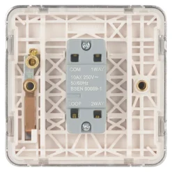 Schneider Electric Lisse Deco 10AX 1-Gang 2-Way Light Switch Polished Chrome With White Inserts -British General Shop 649FF A3