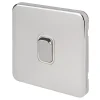 Schneider Electric Lisse Deco 10AX 1-Gang 2-Way Light Switch Polished Chrome With White Inserts -British General Shop 649FF P