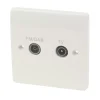 MK Logic Plus 1-Gang Duplex Multimedia Socket White -British General Shop 65023 P