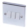 LAP 10AX 3-Gang 2-Way Light Switch Polished Chrome With White Inserts