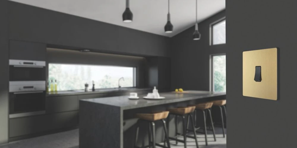 British General Evolve 20 A 16AX 1-Gang 2-Way Light Switch Satin Brass With Black Inserts 9 British General Evolve 20 A 16AX 1-Gang 2-Way Light Switch Satin Brass With Black Inserts - Image 7