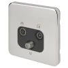 Schneider Electric Lisse Deco 1-Gang Triplex Multimedia Socket Polished Chrome With Black Inserts -British General Shop 654FF P