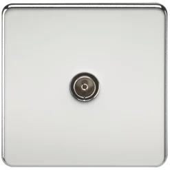 Knightsbridge SF0100PC 1-Gang Coaxial TV Socket Polished Chrome