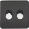 Knightsbridge SF2182MB 2-Gang 2-Way LED Dimmer Switch With Chrome Buttons Matt Black 1 Knightsbridge SF2182MB 2-Gang 2-Way LED Dimmer Switch With Chrome Buttons Matt Black -British General Shop 658TY P