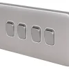 Schneider Electric Lisse Deco 10AX 4-Gang 2-Way Light Switch Brushed Stainless Steel With White Inserts 2 Schneider Electric Lisse Deco 10AX 4-Gang 2-Way Light Switch Brushed Stainless Steel With White Inserts -British General Shop 660FF P