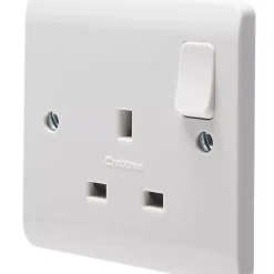 Crabtree Instinct 13A 1-Gang DP Switched Socket White