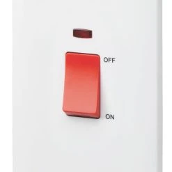 MK Base 45A 2-Gang DP Control Switch White With Neon With Red Inserts