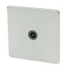 Crabtree Platinum 1-Gang Female Coaxial TV Socket Satin Chrome With Black Inserts 2 Crabtree Platinum 1-Gang Female Coaxial TV Socket Satin Chrome With Black Inserts -British General Shop 66436 P