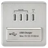 Knightsbridge SFQUADBCW 5.1A 4-Outlet Type A USB Socket Brushed Chrome With White Inserts 2 Knightsbridge SFQUADBCW 5.1A 4-Outlet Type A USB Socket Brushed Chrome With White Inserts -British General Shop 666TY P