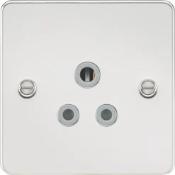 Knightsbridge FP5APCG 5A 1-Gang Unswitched Socket Polished Chrome With Colour-Matched Inserts