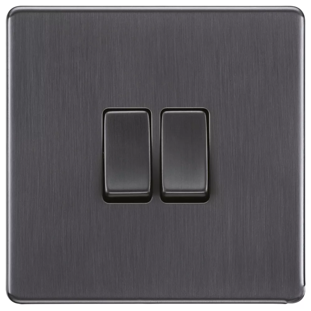 LAP 20A 16AX 2-Gang 2-Way Light Switch Slate Grey 4 LAP 20A 16AX 2-Gang 2-Way Light Switch Slate Grey - Image 2