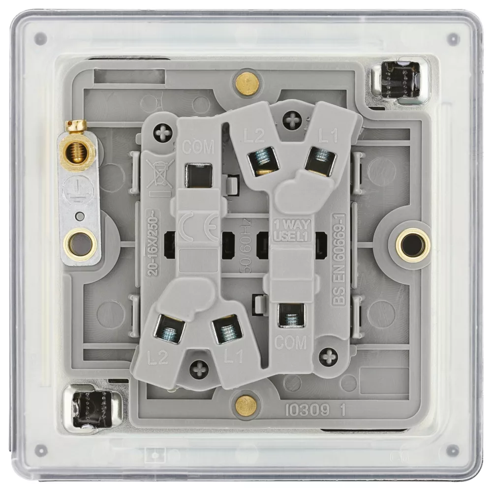 LAP 20A 16AX 2-Gang 2-Way Light Switch Slate Grey 6 LAP 20A 16AX 2-Gang 2-Way Light Switch Slate Grey - Image 4