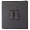 LAP 20A 16AX 2-Gang 2-Way Light Switch Slate Grey -British General Shop 669KJ P