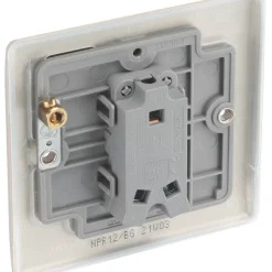 British General Nexus Metal 20A 1-Gang 2-Way Light Switch Pearl Nickel With Colour-Matched Inserts -British General Shop 67396 A4