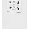 MK Edge 2-Gang Dual Voltage Shaver Socket 115 / 230V White With White Inserts -British General Shop 673FF P