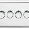 Knightsbridge CL2184PC 4-Gang 2-Way LED Dimmer Switch Polished Chrome -British General Shop 673TY P