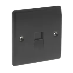British General Nexus Metal Slave Telephone Socket Matt Black -British General Shop 67444 A2