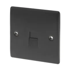 British General Nexus Metal Slave Telephone Socket Matt Black