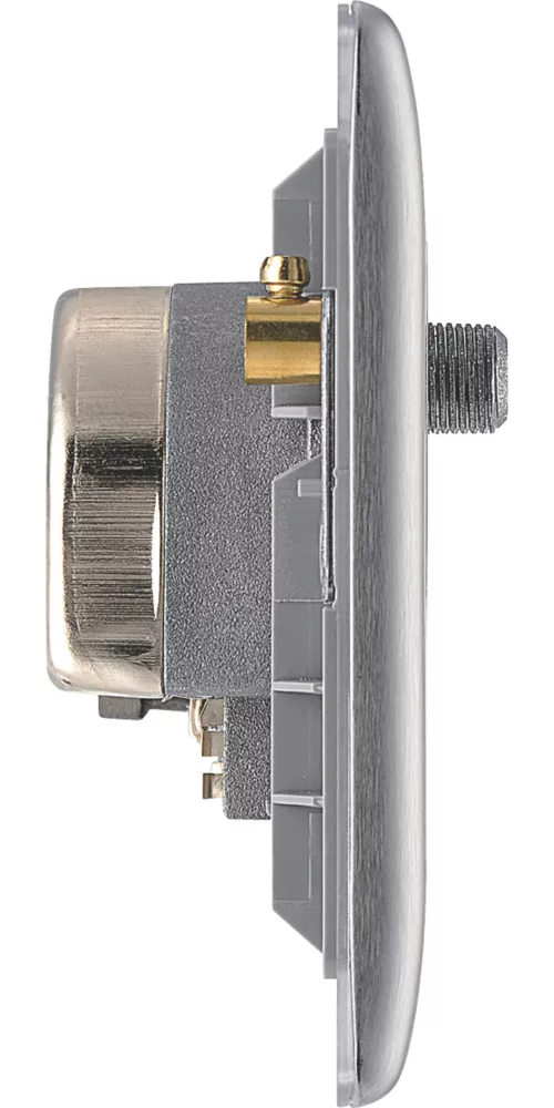 British General NEXUS METAL 2-Gang Quadruplex TV Socket Brushed Steel 6 British General NEXUS METAL 2-Gang Quadruplex TV Socket Brushed Steel - Image 4