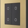 British General Evolve 2-Gang 2-Way LED Double Master Touch Trailing Edge Dimmer Switch Satin Brass With Black Inserts -British General Shop 678PY P