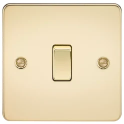 Knightsbridge FP2000PB 10AX 1-Gang 2-Way Light Switch Polished Brass