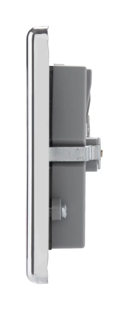 LAP 13A 2-Gang Unswitched Socket + 4.2A 4-Outlet Type A USB Charger Polished Chrome With Black Inserts 5 LAP 13A 2-Gang Unswitched Socket + 4.2A 4-Outlet Type A USB Charger Polished Chrome With Black Inserts - Image 3