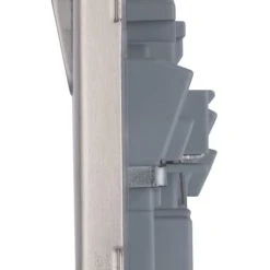 Schneider Electric Lisse Deco 13A 2-Gang SP Switched Plug Socket Brushed Stainless Steel With Black Inserts -British General Shop 681CC A2