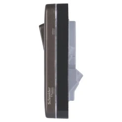 Schneider Electric Lisse Deco 13A 1-Gang SP Switched Socket + 2.1A 2-Outlet Type A USB Charger Mocha Bronze With Black Inserts -British General Shop 681FF A2