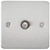 Knightsbridge FP0150BC 1-Gang F-Type Satellite Socket Brushed Chrome -British General Shop 682TY P