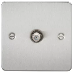 Knightsbridge FP0150BC 1-Gang F-Type Satellite Socket Brushed Chrome