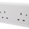 Crabtree Instinct 13A 2-Gang Unswitched Socket White