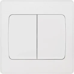 British General Evolve 20 A 16AX 2-Gang 2-Way Wide Rocker Light Switch Pearlescent White With White Inserts -British General Shop 685PY A2