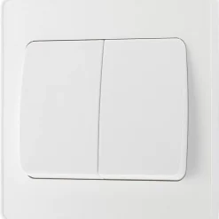 British General Evolve 20 A 16AX 2-Gang 2-Way Wide Rocker Light Switch Pearlescent White With White Inserts -British General Shop 685PY A3