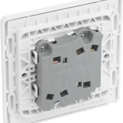 British General Evolve 20 A 16AX 2-Gang 2-Way Wide Rocker Light Switch Pearlescent White With White Inserts -British General Shop 685PY A4