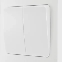 British General Evolve 20 A 16AX 2-Gang 2-Way Wide Rocker Light Switch Pearlescent White With White Inserts