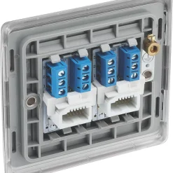 British General Nexus Metal Slave Telephone Socket Brushed Steel -British General Shop 685XG A2