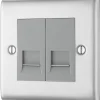 British General Nexus Metal Slave Telephone Socket Brushed Steel -British General Shop 685XG P