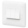 MK Base 10AX 3-Gang 2-Way Light Switch White -British General Shop 686PF P