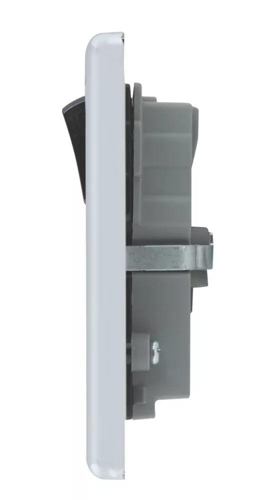 LAP 13A 2-Gang SP Switched Socket + 3.1A 2-Outlet Type A USB Charger Polished Chrome With Black Inserts 6 LAP 13A 2-Gang SP Switched Socket + 3.1A 2-Outlet Type A USB Charger Polished Chrome With Black Inserts - Image 4