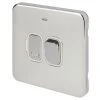 Schneider Electric Lisse Deco 13A Switched Fused Spur With LED Polished Chrome With White Inserts 2 Schneider Electric Lisse Deco 13A Switched Fused Spur With LED Polished Chrome With White Inserts -British General Shop 690FF P